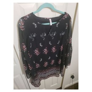 Black Bell Sleeve Dress